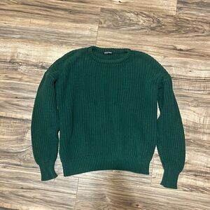 Vintage American Apparel Fisherman Sweater Women Small 100% Cotton green